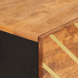Highboard Brown and Black 40x33.5x110 cm Solid Wood Mango 356812