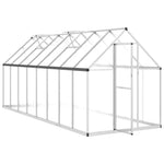 ZNTS Greenhouse with Base Frame Silver 445x169x195 cm Aluminium 3266332