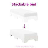 ZNTS Bed Frame No Mattress Stackable White 100x200 cm Solid Wood 859200