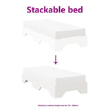 Bed Frame No Mattress Stackable White 80x200 cm Solid Wood 859206