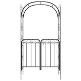 Garden Arch with Gate Black 108x45x235 cm Steel 319352