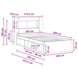 Bed Frame with Storage Black 100 x 200 cm Engineered Wood 3433447