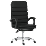 ZNTS Massage Reclining Office Chair Black Faux Leather 349814