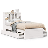 Bookcase Bed without Mattress White 90x200 cm Solid Wood Pine 3308970