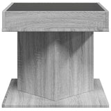 Coffee Table with LED Grey Sonoma 50x50x45 cm Engineered Wood 847565
