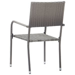 ZNTS Garden Dining Chairs 6 pcs Stackable Grey Poly Rattan 318703