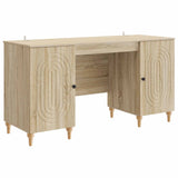 Desk with Shelf Sonoma 142.5 x 50 x 75 cm Engineered Wood 3414578
