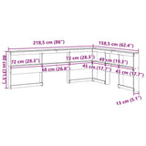 Bookcase Headboard L-Shaped White 140 cm Solid Wood Pine 859266