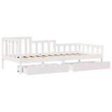 Daybed with Drawers without Mattress White 90x200 cm Solid Wood 3302101