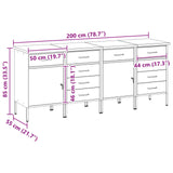 Work Cabinet with Drawer 4 pcs Red and Grey 200 x 55 x 85 cm 3321387