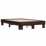 Bed Frame without Mattress Brown Oak 140x190 cm 845901