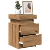 ZNTS Bedside Cabinet with LED Artisian Oak 35x39x55 cm Engineered Wood 857656