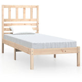 Bed Frame Natural Solid Pine wood Single Bed Frame Rectangular 3100988