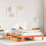 Bed Frame without Mattress Wax Brown 120x200 cm Solid Wood Pine 3309004