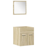 4 Piece Bathroom Furniture Set Sonoma Oak Engineered Wood 3324998
