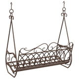 Swing Bench Steel 112 x 60 x 126.5 cm Antique Brown 42038696