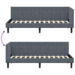 Corner Bed Frame with Headboard Dark grey 80 x 200 cm Velvet 42016409
