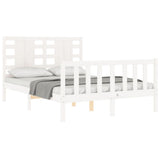 Bed Frame without Mattress White Small Double Solid Wood Pine 3192787