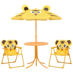 ZNTS 3 Piece Kids' Garden Bistro Set with Parasol Yellow 48100