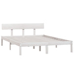Bed Frame without Mattress White Solid Wood Pine King Size 810153