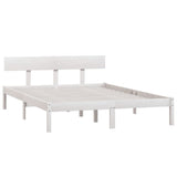 Bed Frame without Mattress White Solid Wood Pine King Size 810153