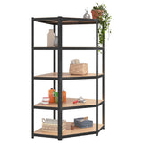 5-Layer Heavy-duty Corner Shelf Grey Steel&Engineered Wood 152881