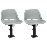 Boat Seats 2 pcs with Pedestal Height Adjustable 360&deg Rotatable 3294950