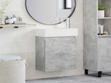 Bathroom Vanity Unit with Tap Concrete Grey 45.5 x 22.5 x 84 cm 889454