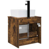 Wall-mounted Sink Vanity Smoked Oak 49 x 41 x 63 cm 890587
