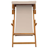 Deck Chair 2 pcs 3 Position Solid Eucalyptus Wood Beige 3407814