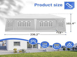 10'x20' Outdoor Party Tent with 6 Removable Sidewalls, Waterproof Canopy Patio Wedding Gazebo, White 98579076