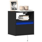 TV Wall Cabinets with LED Lights 2 pcs Black 41x31x45 cm 852316