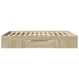 Bed Frame without Mattress Sonoma Oak 150x200 cm King Size Engineered Wood 3295466