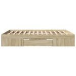Bed Frame without Mattress Sonoma Oak 160x200 cm Engineered Wood 3295459