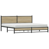 Metal Bed Frame without Mattress Sonoma Oak 200x200 cm 3301398