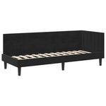 Corner Bed Frame with Headboard Black 80 x 200 cm Velvet 42016413