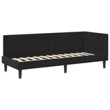 Corner Bed Frame with Headboard Black 80 x 200 cm Velvet 42016413