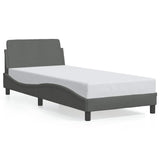 Bed Frame "Dover" Dark Grey 90x190 cm Single Fabric 373318