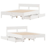 Bed Frame without Mattress White 140x200 cm Solid Wood Pine 3301750