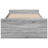 Bed Frame with Drawers without Mattress Grey Sonoma 90x190 cm Single 3280347