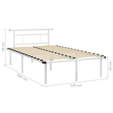 Bed Frame White Powder-coated metal, plywood Double Durable 324827
