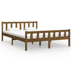 Bed Frame without Mattress Honey Brown Solid Wood King Size 810687