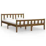 Bed Frame without Mattress Honey Brown Solid Wood King Size 810687