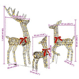 Reindeer Family 3 pcs Warm white 67 x 26 x 127 cm Rattan 42019052