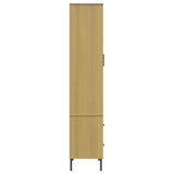 Bookcase with Metal Legs Brown 85x35x172.5 cm Solid Wood OSLO 350991