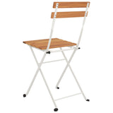Folding Bistro Chair Set of 4 Natural wood 319975