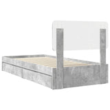 Storage Bed Concrete Grey 90 x 200 cm Engineered Wood 3412314