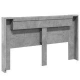 Headboard Cabinet with LED Concrete 180 x 16.5 x 103.5 cm 8006571
