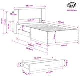 Bed Frame with Storage Artisan Oak 100 x 200 cm Engineered Wood 3433717