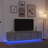 TV Cabinet with LED Lights Grey Sonoma 193,5x41x50 cm 3328440